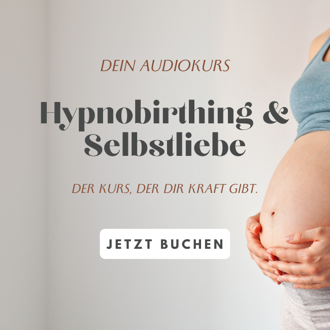 Banner für Hypnobirthing Kurs der einen schwangeren Bauch abbildet