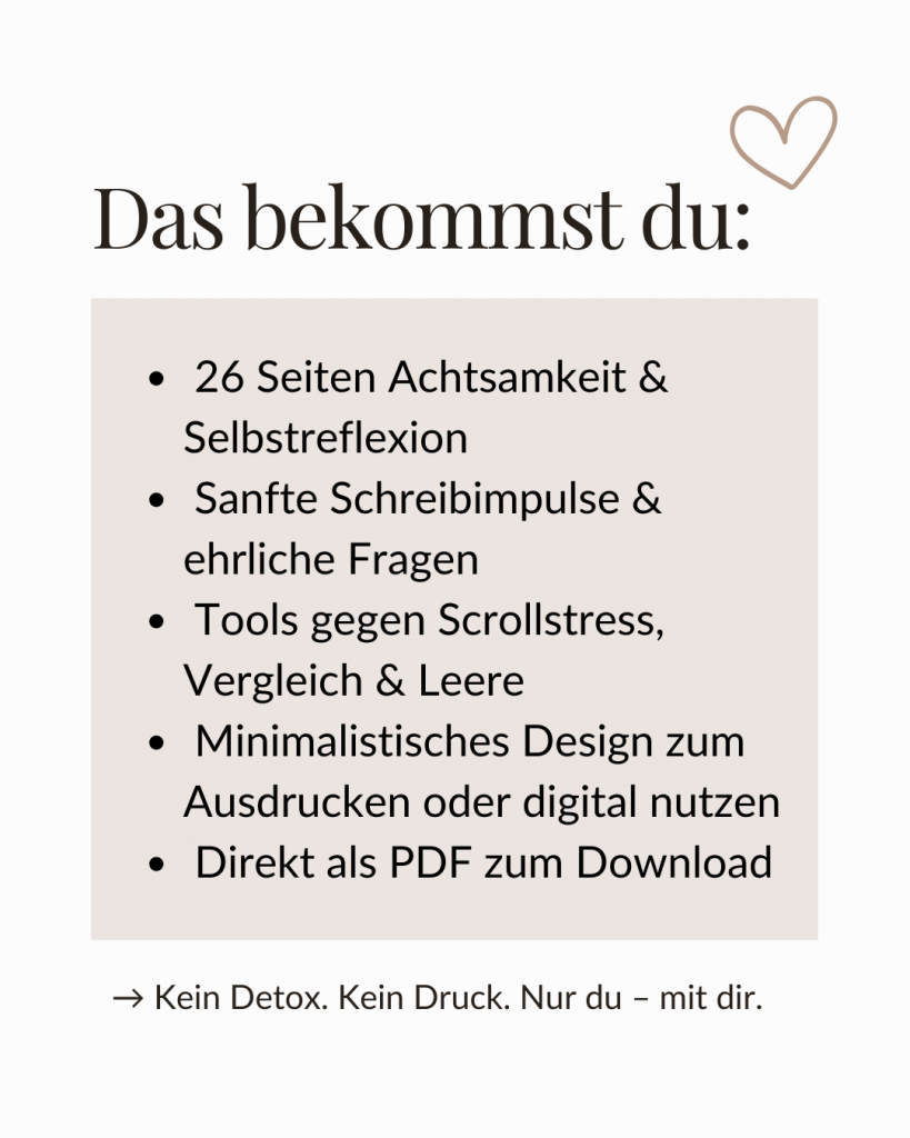 Auflistung der Punkte, die im Digital Detox Ebook zu finden sind